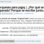 Actualizar los feeds de FeedBurner para Wordpress 2.5